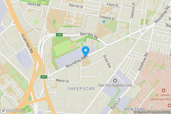 Map location for Development Land At Roundhay Road, Leeds, West Yorkshire LS7 3AJ