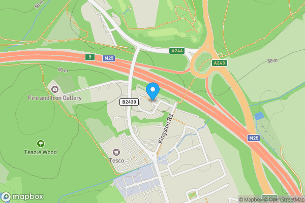 Map location for Teazlewood Park, LEATHERHEAD, Surrey, KT22 7JQ