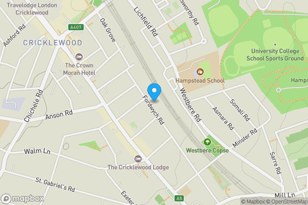 Map location for First Floor Flat, B, 207, Fordwych Road, LONDON, London, NW2 3NH