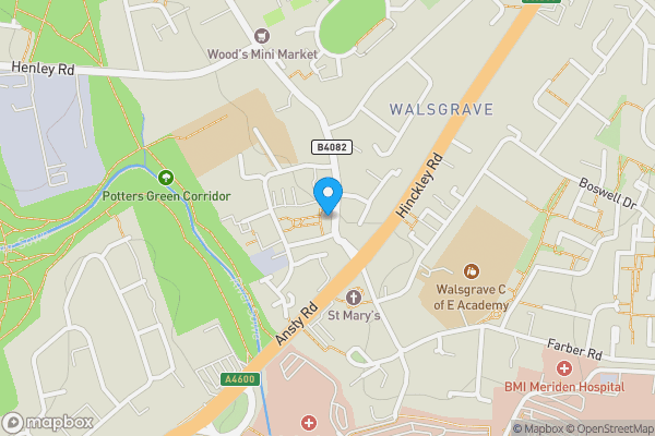 Map location for 14 Beckbury Road Walsgrave, Coventry, West Midlands, CV2 2DY