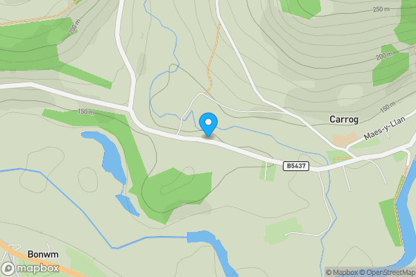Map location for Glan Aber Carrog, Corwen, Clwyd, LL21 9AL