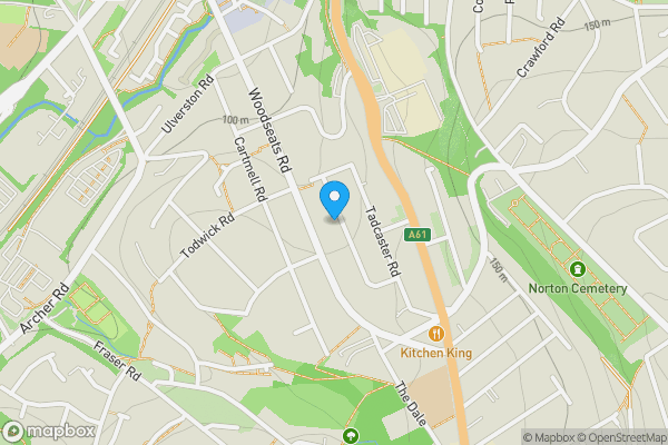 Map location for 47 Tadcaster Crescent, Woodseats, Sheffield, S8 0RA