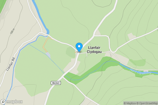 Map location for Llanfair Clydogau, Lampeter, Ceredigion.