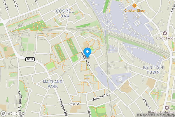 Map location for 182 Grafton Road, Kentish Town, London, NW5 4BA