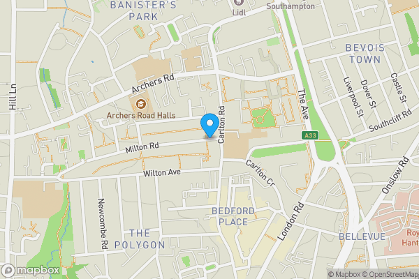 Map location for Milton Road, Southampton, Hampshire, SO15 2HR