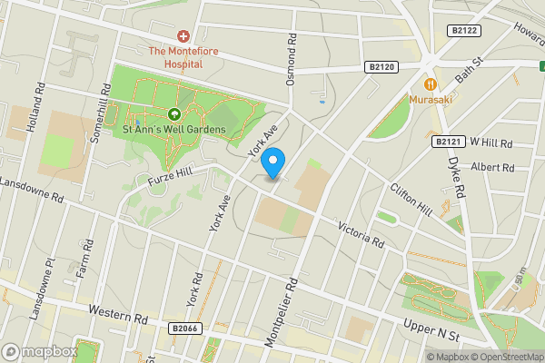 Map location for Flat 1 Temple Heights, Windlesham Road, Brighton, East Sussex, BN1 3AY