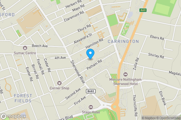 Map location for Flat 4 9 Pelham Road, Nottingham, Nottinghamshire, NG5 1AT