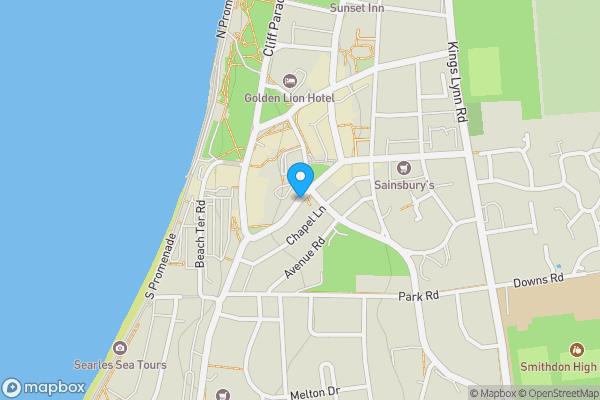 Map location for 30, Westgate, HUNSTANTON, Norfolk, PE36 5AL