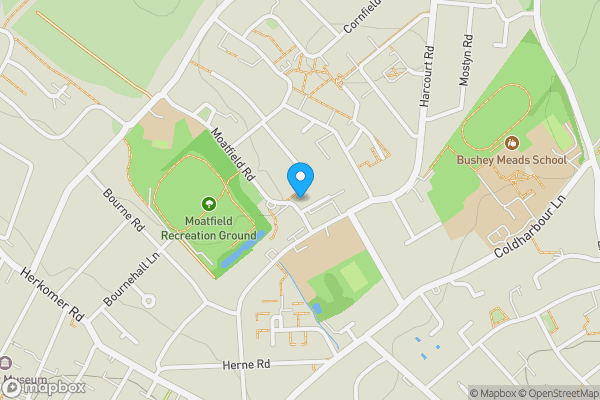 Map location for Garage at 61 Moatfield Road, Bushey, Hertfordshire, WD23 3BP