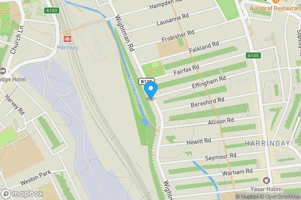 Map location for 243a Wightman Road, Harringay, London N8 0BA