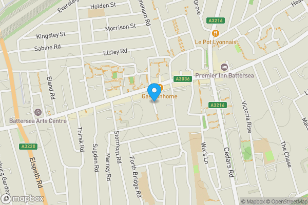 Map location for 16A & 16B Rush Hill Road, Battersea, London SW11 5NW