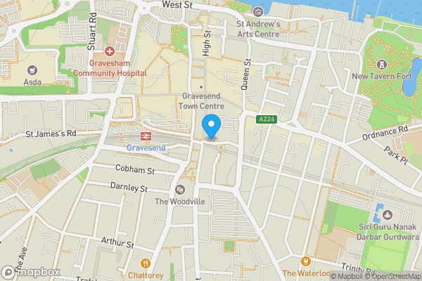 Map location for 1 Manor Road, Gravesend, Kent, DA12 1AA