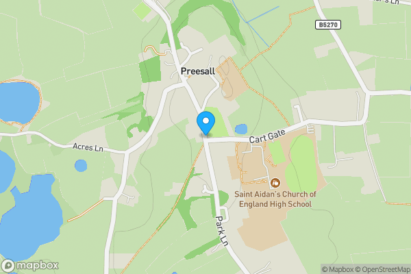 Map location for Park Lane, Preesall, Poulton-le-Fylde, Lancashire, FY6