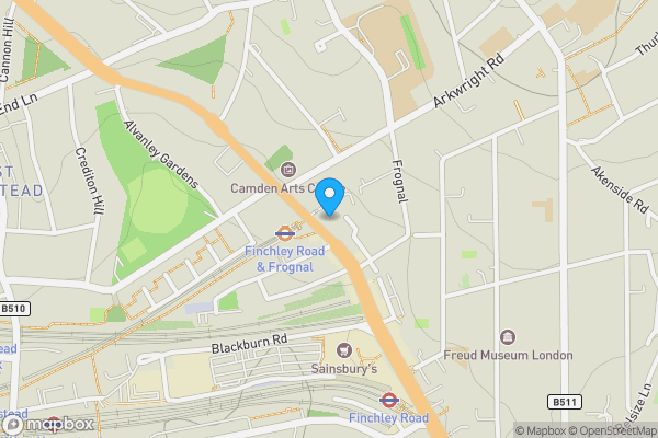 Map location for 200 Finchley Road,  Hampstead, London, NW3 6BX