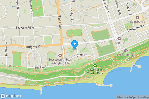 Map location for Apartment 5, 5, Trinity Crescent, FOLKESTONE, Kent, CT20 2ES