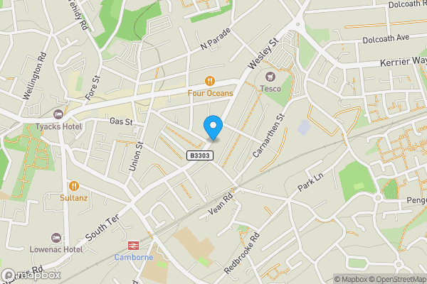 Map location for 4 Centenary Street, Camborne, Cornwall, TR14 8HR