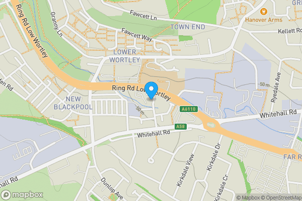 Map location for 1 Whitehall Drive, Leeds, West Yorkshire, LS12 5LW