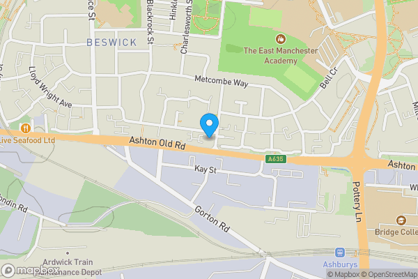 Map location for Apartment 22, 427 Ashton Old Road, Manchester, Lancashire, M11 2DL