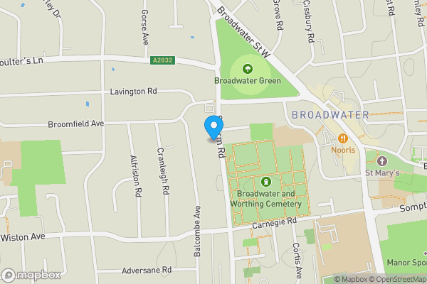 Map location for 257 South Farm Road, Worthing, BN14 7TN