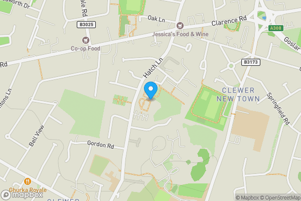 Map location for Flat 1 Convent Court, Hatch Lane, Windsor, Berkshire, SL4 3QR