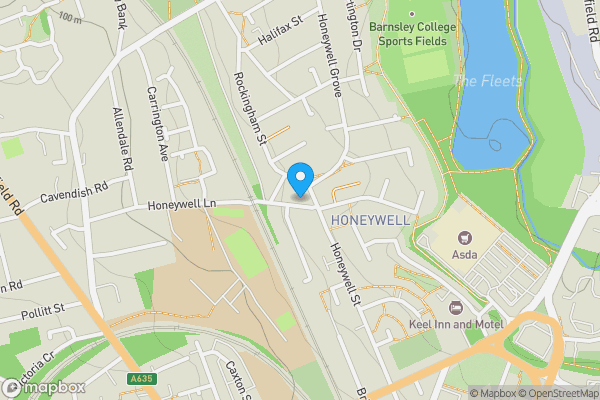 Map location for 84. Honeywell Lane, Barnsley, South Yorkshire, S71 1JH