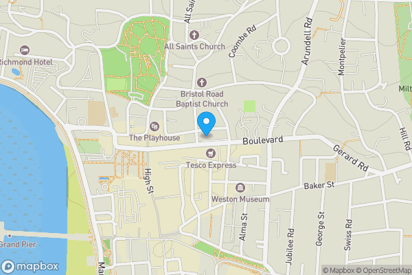 Map location for Boulevard, Weston-super-mare, BS23 1NN