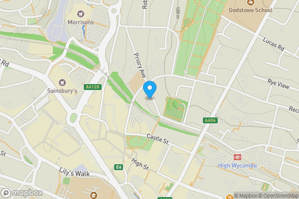 Map location for Flat 9 Belmont House, 9-11 Priory Avenue, High Wycombe, Buckinghamshire, HP13 6SQ