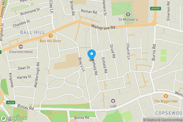 Map location for 75 Harefield, Walsgrave, Coventry, CV2 4BT