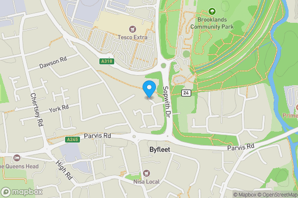 Map location for Dunfee Way, West Byfleet, Surrey, KT14 6HJ