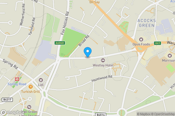 Map location for Westley Road, Birmingham, West Midlands, B27 7UW