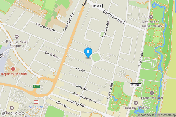Map location for 28 Scarbrough Avenue, Skegness, Lincolnshire PE25 2SY