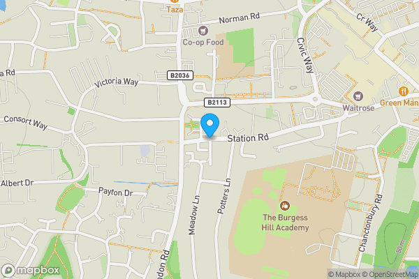 Map location for Station Road, Burgess Hill, West Sussex, RH15 9EG