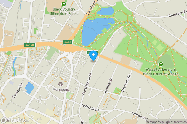 Map location for 29 Persehouse Street, Walsall, West Midlands WS1 2AS