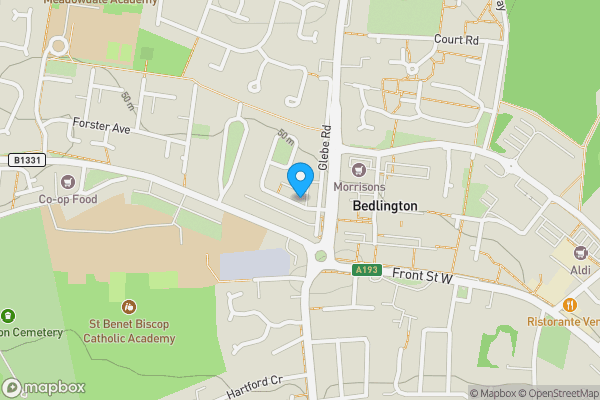 Map location for 6 Deanery Street, Bedlington, Northumberland, NE22 6JY
