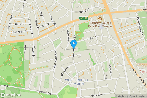 Map location for Warren Quarry Lane, Barnsley, South Yorkshire, S70 4LX