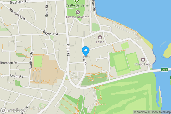 Map location for 12 and 16a Low Street, Banff, Aberdeenshire, AB45 1AS