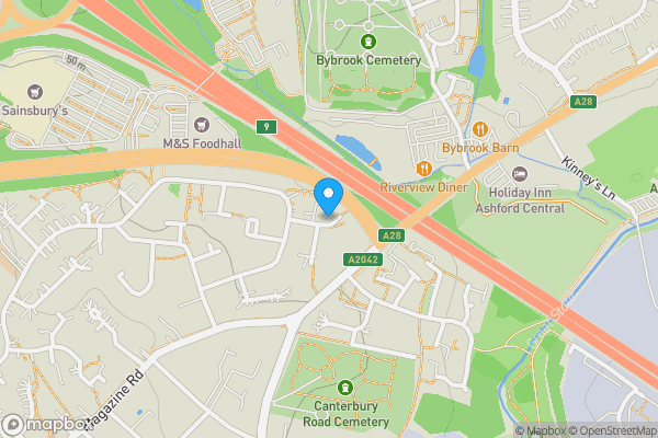 Map location for Land to the Rear of 1 Cheviot Way Ashford, Kent, TN24 8RF