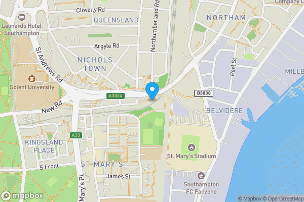 Map location for 82 Northam Road, Southampton, Hampshire, SO14 0PB