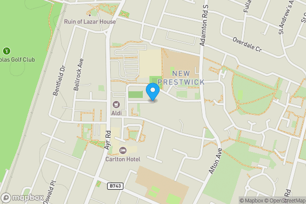 Map location for Observer Court, Prestwick, South Ayrshire, KA9 2FB