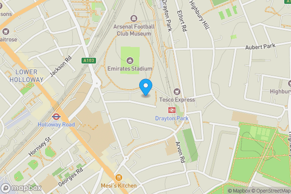 Map location for Flat 3, 9 Queensland Road, Highbury, London, N7 7FH