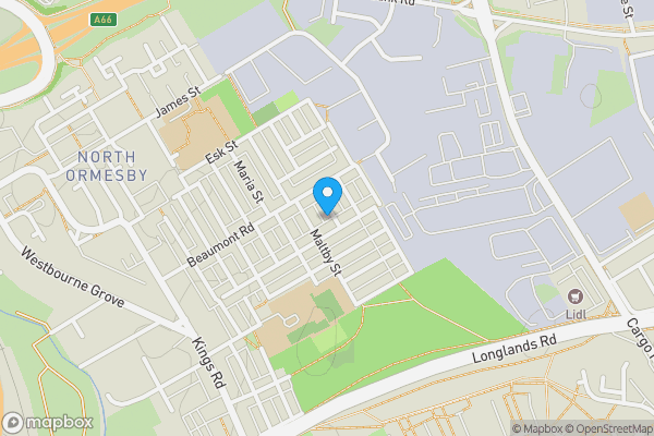 Map location for 15 Hovingham Street, Middlesbrough, TS3 6NX