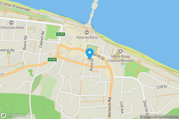 Map location for 4 Bond Street, Cromer, Norfolk NR27 9DA
