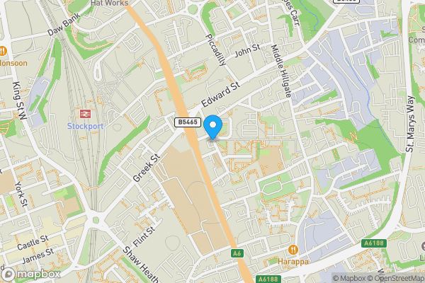 Map location for Flat 25, Renaissance House, Millbrook Street, Stockport, SK1 3TN