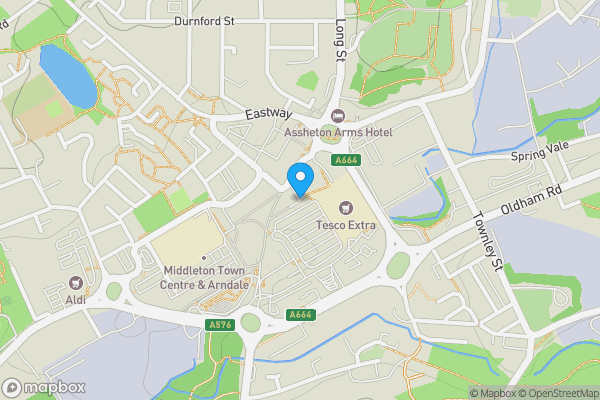 Map location for 2 & 4 Old Hall Street and 33 & 36 Fountain Street, Middleton, Rochdale, M24 1AF