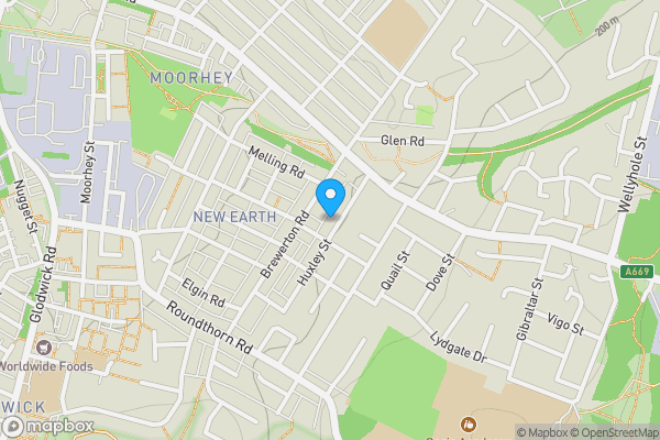 Map location for 36 Huxley Street, Oldham, OL4 5JX