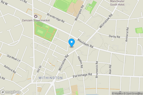 Map location for Wilmslow Road, Withington, M20 3BD