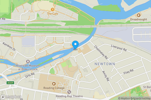 Map location for The Jolly Anglers, Kennet Side, Reading, Berkshire, RG1 3EA