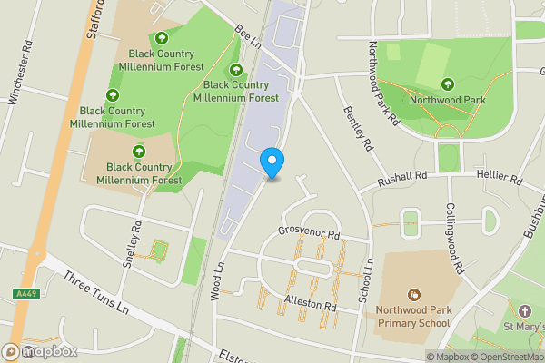 Map location for 54 Wood Lane, Bushbury, Wolverhampton, West Midlands WV10 8HQ