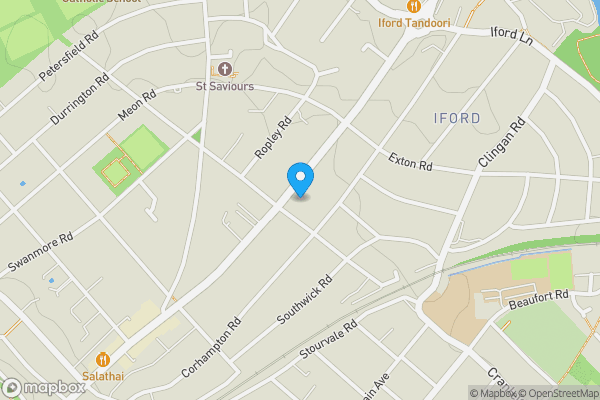 Map location for 1247A Christchurch Road, Bournemouth, Dorset, BH7 6BP