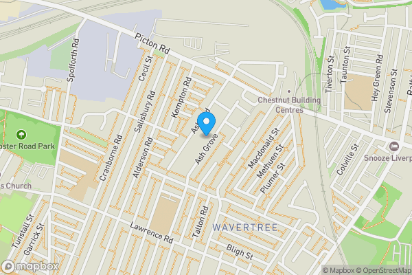 Map location for 46 Ash Grove, Wavertree, Merseyside, L15 1ET